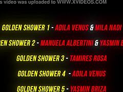 Sub lony gets teased by Adila Venus in a golden shower with Lohanny Brandao