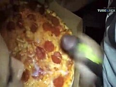 Black cock delivery guy gets paid for his cum in homemade sex tape