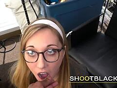 This slutty nerd takes a big cock in every hole