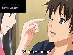 Hentai video with English subtitles featuring a big monster cock and Japanese animation