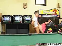 Old and young couple have hot sex with mature granny