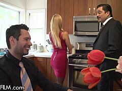Cuckold husband watches as his horny wife Alexis Fawx gets fucked hard by her boss in Devilsfilm