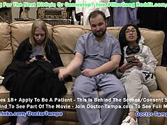 แพทย์ทามป้าใส่ถุงมือกับผู้ป่วยเจย์สไมน์ โรส และพยาบาลเอวา เซเรนในวิดีโอ POV สําหรับgirlsgonegyno com