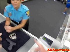 Hidden camera captures police babe getting facialized by pawnbroker
