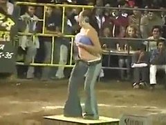 Two Busty Women Get Naked in a Wild Rodeo