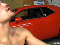 Hardcore anal action with a hot gay mechanic in the garage
