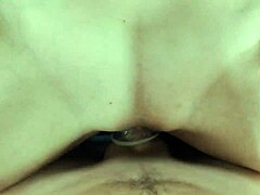 Amateur brunette gets a creampie from her big ass and saggy tits