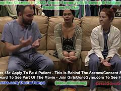 Une caméra cachée capture le premier examen gynécologique d'Angel Santana avec de gros seins et un médecin pervers