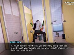 A Waifu Akadémia videójának 5. részében egy 18 éves főiskolai tinédzser, akinek szűk puncija van, egy nyilvános WC-ben creampiezik