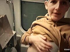 Outdoor masturbation in the train