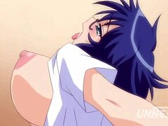 Gros seins et gros seins dans une vidéo hentai à creampie