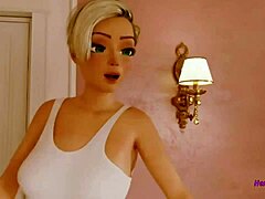 Blonde Shemale geeft een hete anale neukbeurt in HD-video