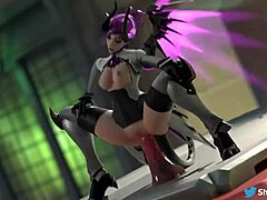 Arhoangle 3D hentai: Mercy's dildo ride