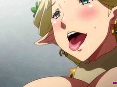 Cartoon kissing and pussy play in Kyonyuuu elf family episode 2