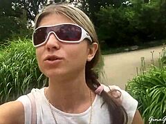 Gina Gerzon's carefree outing in Budapest's scenic park