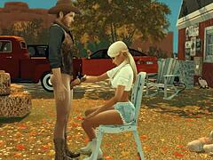 Sims 4: Merry Farmers - Autumn sale with cowgirl and anal action