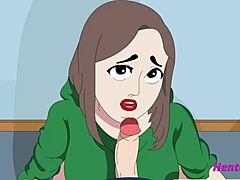 O femeie matură voluptuoasă efectuează un sex oral remarcabil - Hentai animat explicit