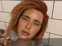 Un bărbat face plăcere organelor genitale ale unei femei într-un joc porno animat 3D