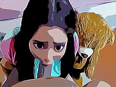Ázsiai mostohalány napi szexuális találkozásokra kényszerítve perverz mostohaapjával egy rajzfilm hentai videóban
