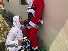 Enjoy a steamy Christmas encounter with Santa and a seductive hijab-wearing beauty. Don't forget to subscribe to Red!