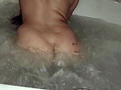 European bathroom sex with dildo play and cumshot